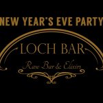 a black and gold new year's eve party logo.