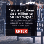 a sign advertising a new restaurant called eater.