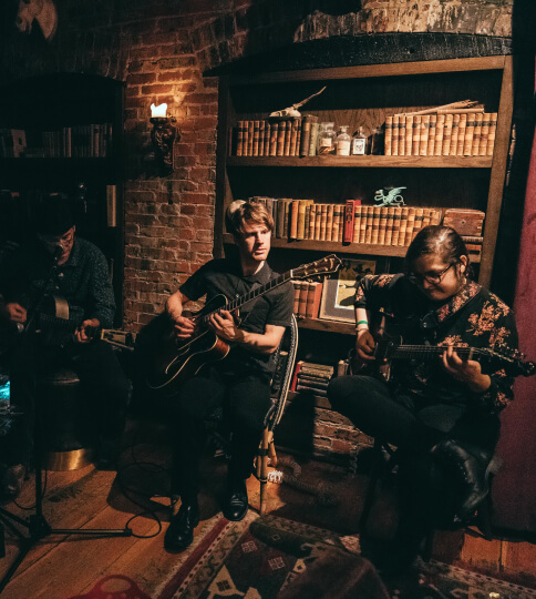 Musicians playing live