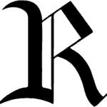 a black and white image of the letter k.