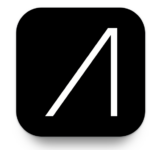 A black and white icon with an arrow in it.